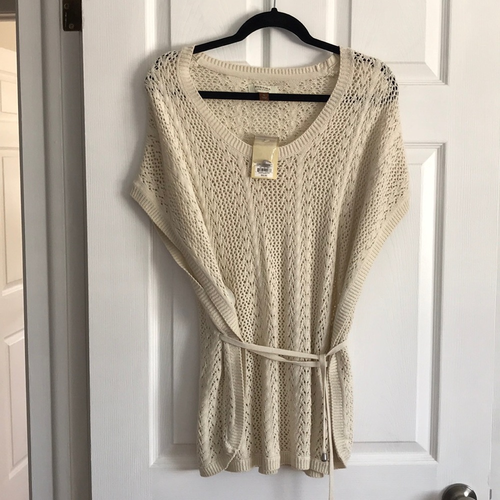 Cream Cableknit Poncho NWT